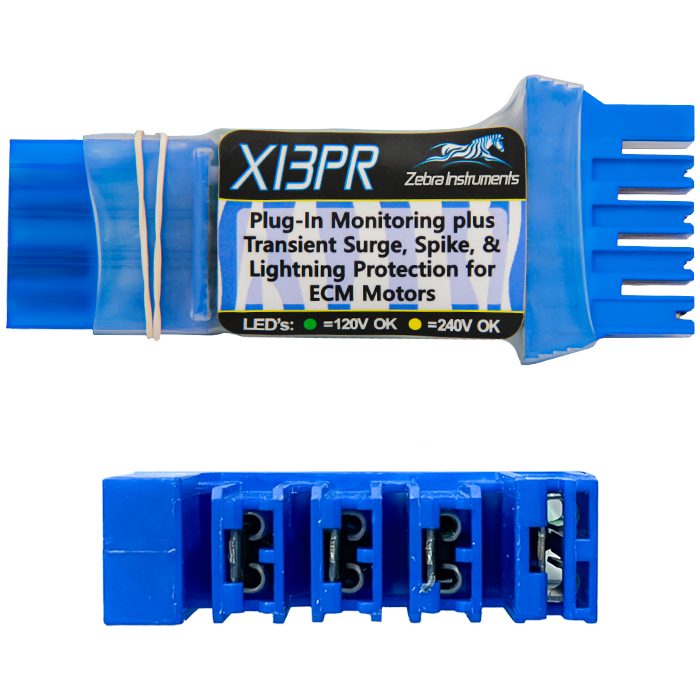 Five-pin ECM power connector with a plug-in surge protector for X13 blower motors