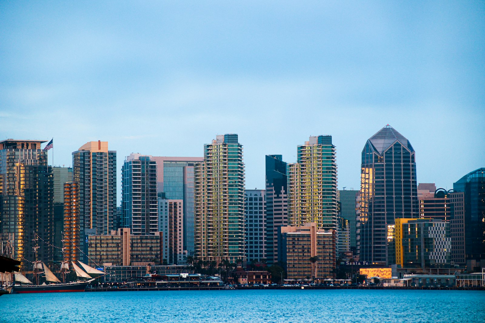 Downtown San Diego skyline across the bay during the day