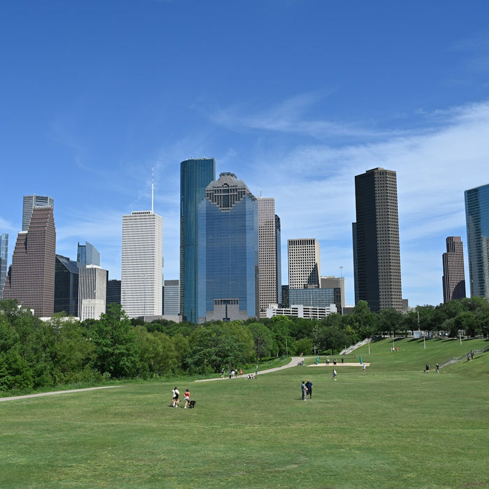 Downtown Houston, Texas skyline on a sunny day