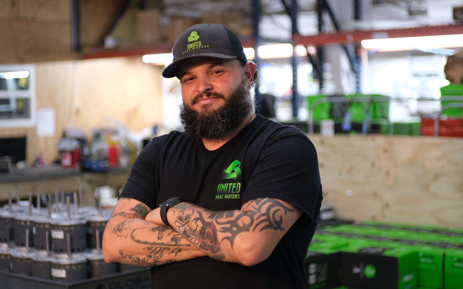 United HVAC Motors team member at the motor remanufacturing shop in Tampa, Florida