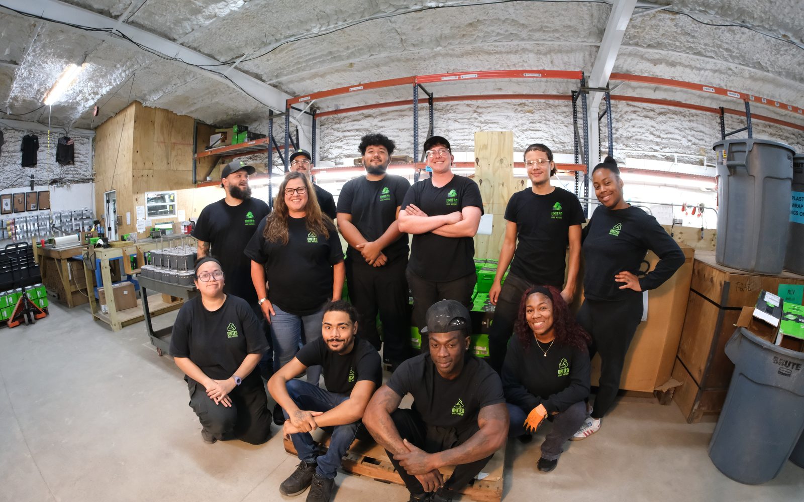 The United HVAC Motors team in the motor remanufacturing shop in Tampa, Florida