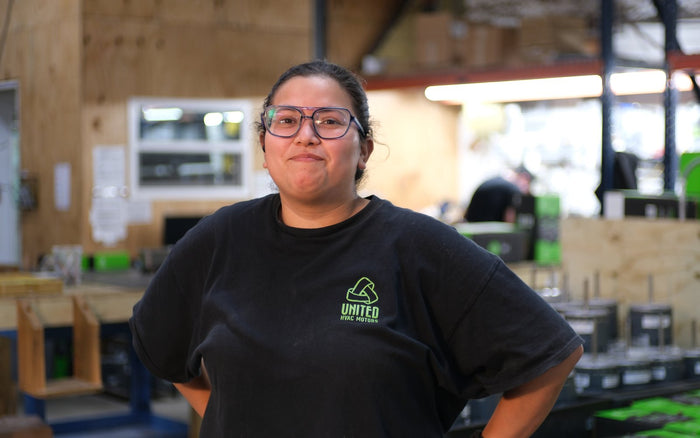 United HVAC Motors team member at the motor remanufacturing shop in Tampa, Florida
