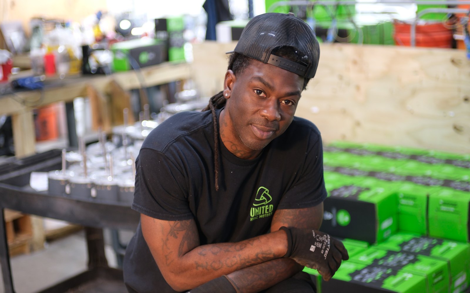 United HVAC Motors team member at the motor remanufacturing shop in Tampa, Florida