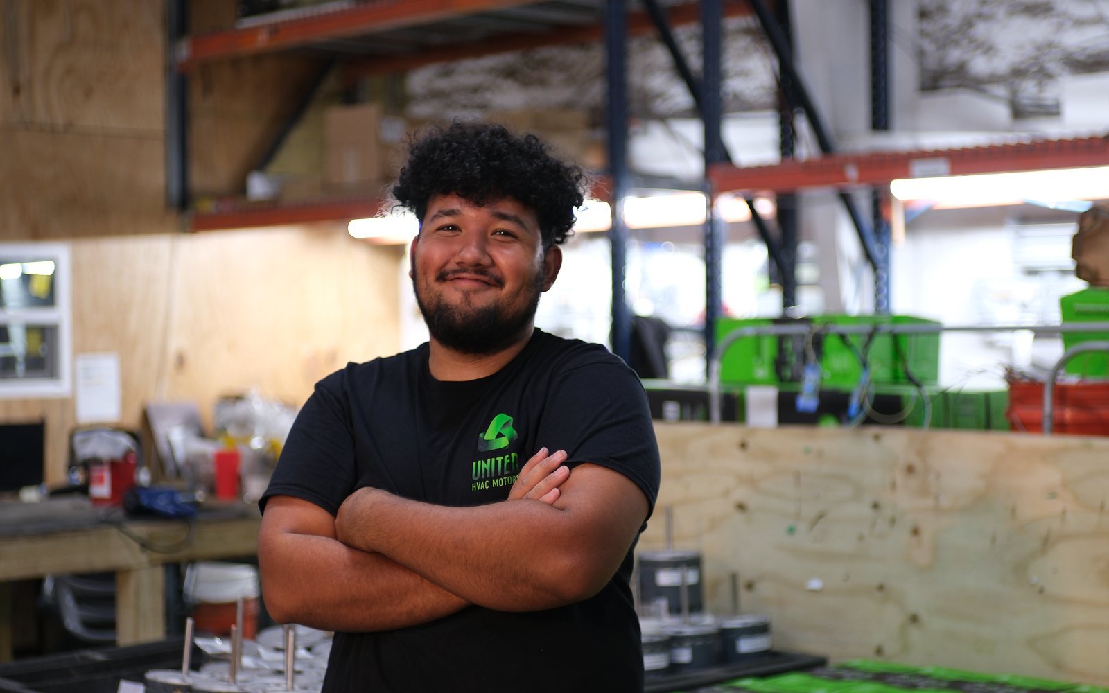 United HVAC Motors team member at the motor remanufacturing shop in Tampa, Florida