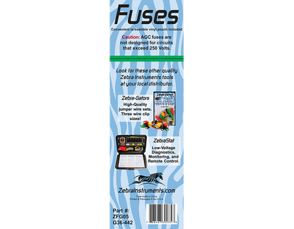 ZFG05 - Fuses - 25 Pack - Standard Size Glass, Fast-Acting, 5 Amp
