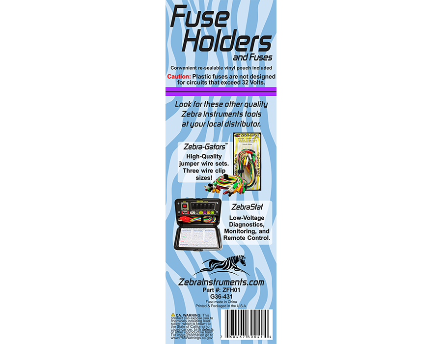ZFH01 - Fuse Holders & Fuses - 4 Pack - Medium-Duty (15A) Standard Size Plastic