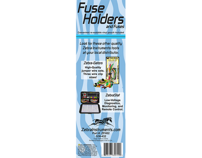 ZFH02 - Fuse Holders & Fuses - 4 Pack - Medium-Duty (15A) Standard Size Glass