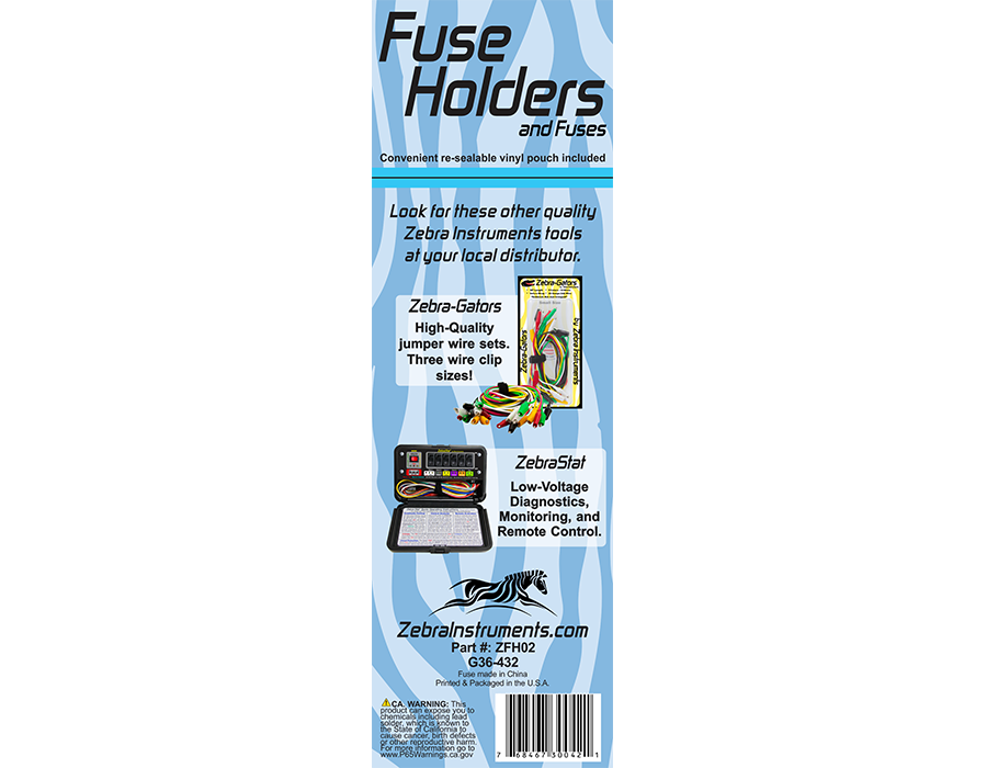 ZFH02 - Fuse Holders & Fuses - 4 Pack - Medium-Duty (15A) Standard Size Glass