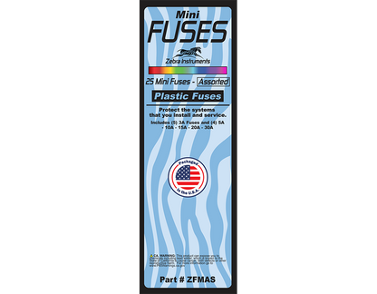 ZFMAS - Fuses - 25 Pack - Mini Size Plastic, Assorted